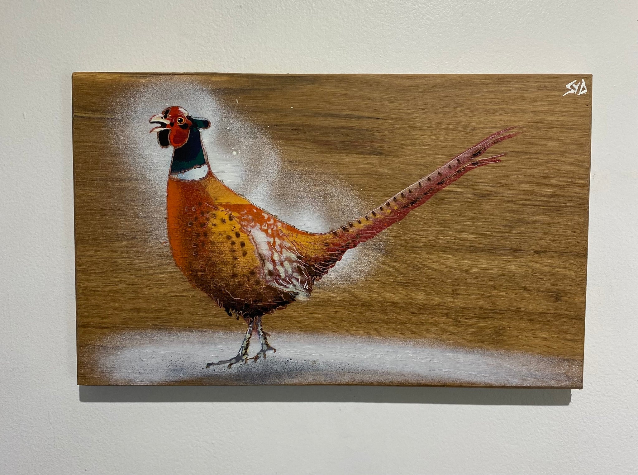 Pheasant New for Christmas 2025 - Number 3 on Oak wood from the UK - Signed Limited edition - 30 x 19cm
