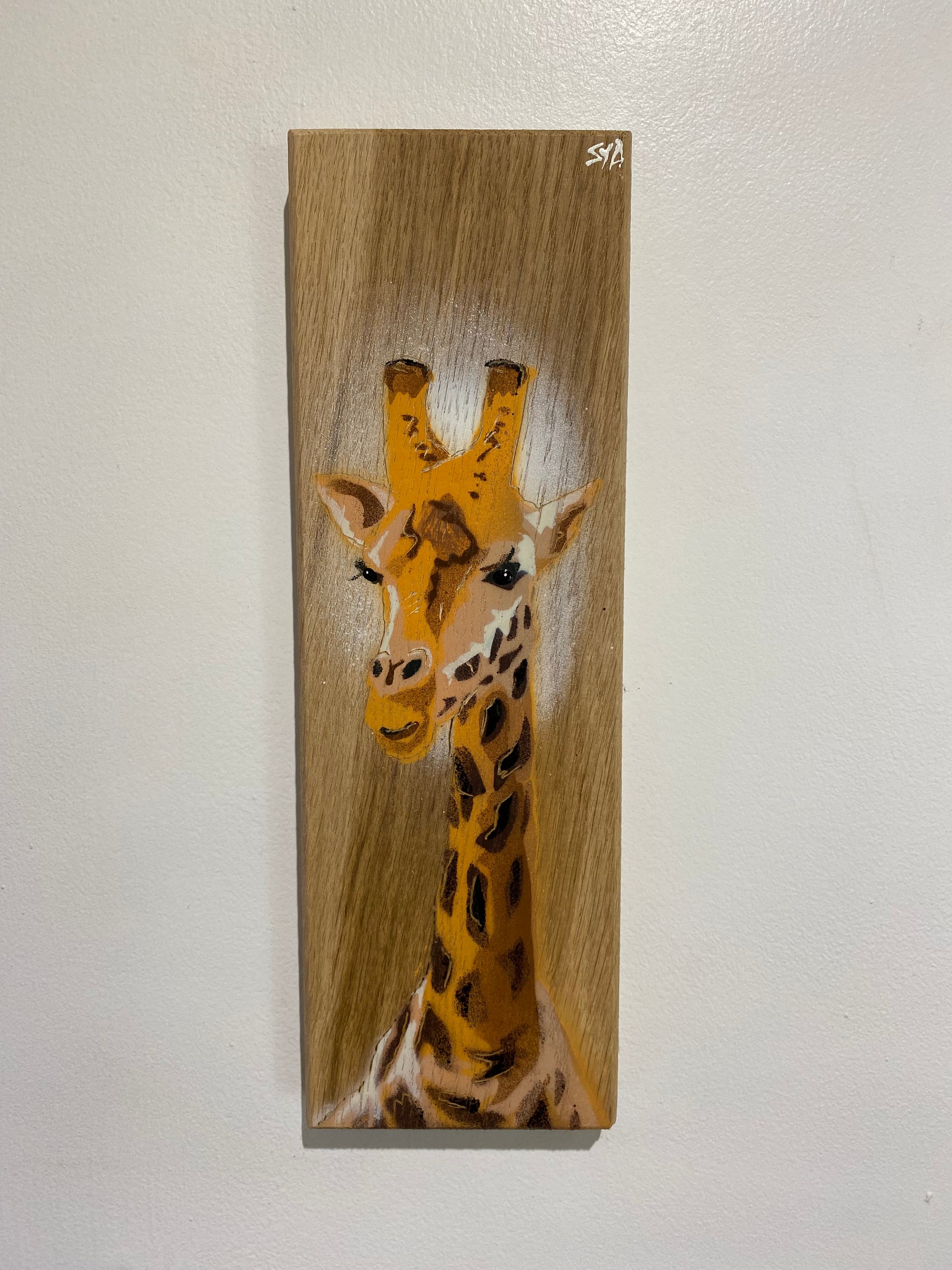 Giraffe ‘High Tower’ New for 2025 on Oak Wood from the UK - Number 27 - size 10 x 33cm