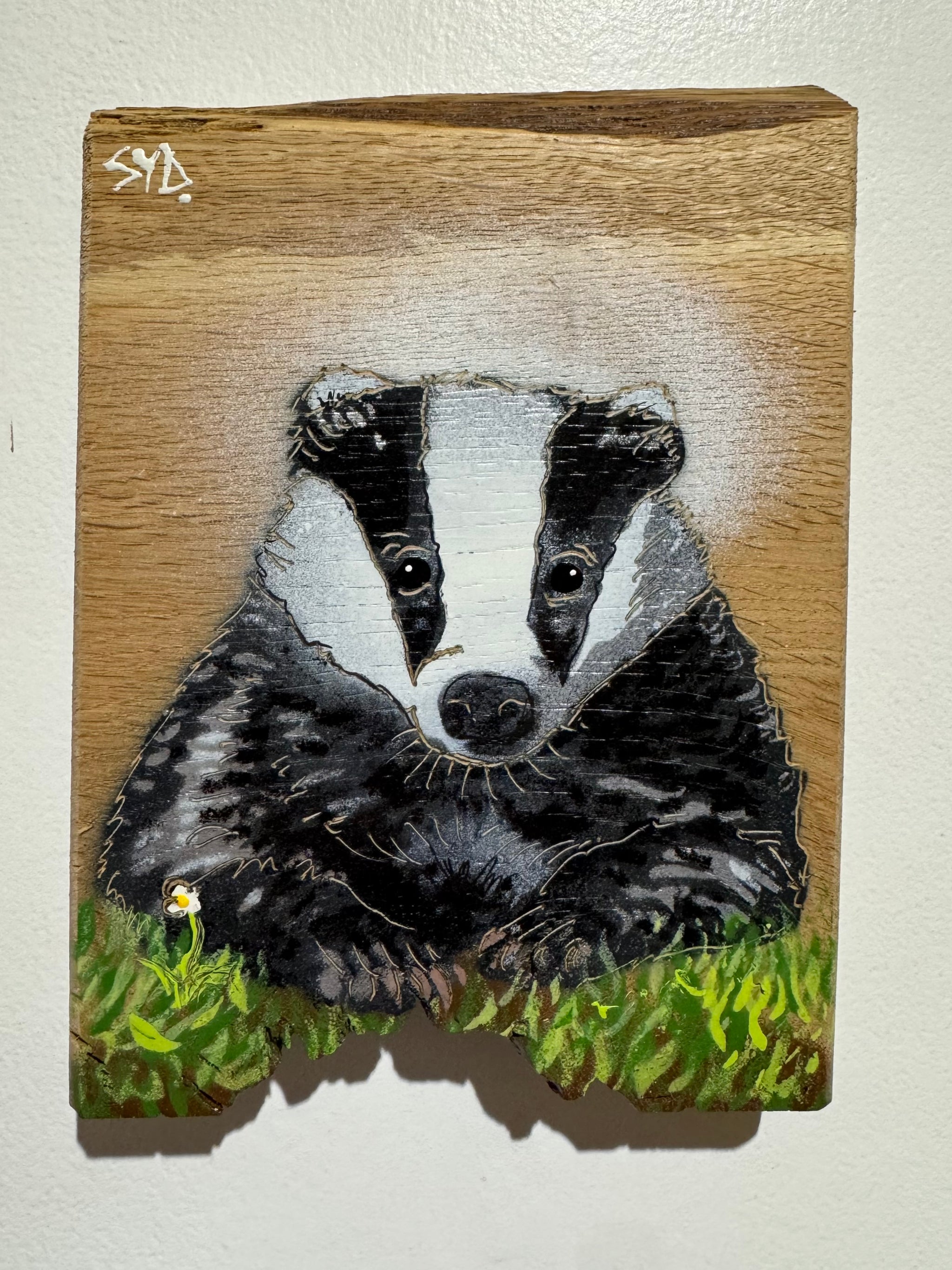 Mr Badger - New for Christmas 2025 - Number 2 on Oak wood from the UK - 14 x 17cm