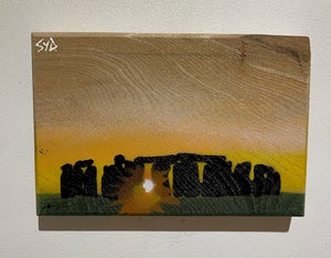 Stonehenge on Elm - Signed Limited edition artwork -  20 x 13cm