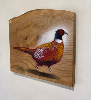 Pheasant 2023 - New on Elm wood - Signed Limited edition - 31 x 28cm