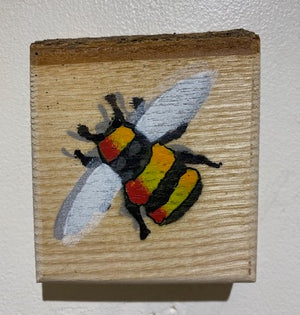 Bumble Bee - Handmade on sustainably sourced Ash wood 7 x 9cm approx