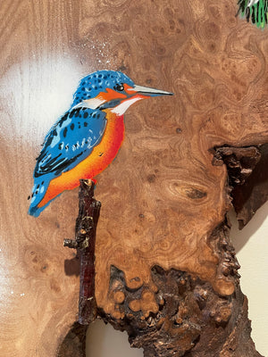 Birds 2022 - Elm Wood - 85cm by 40cm - Totally original 'one off' piece