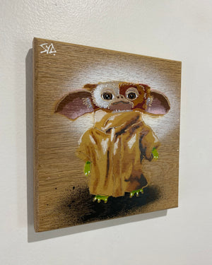 'Double Trouble' on Oak wood sustainably sourced from the UK - 15 x 16cm