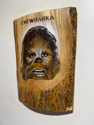 'Chewbarka' New for 2025 on barky Ash wood no. 3  artwork size 17 x 22cm - Signed Limited Edition