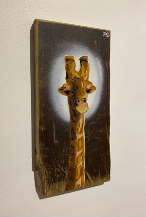 Giraffe ‘Peepo’ New for 2024 on Elm Wood from the UK - size 11 x 28cm