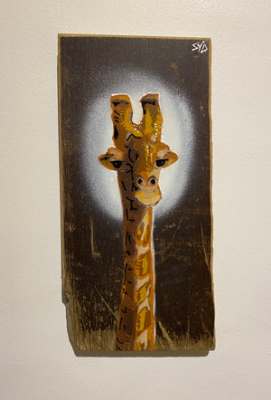 Giraffe ‘Peepo’ New for 2024 on Elm Wood from the UK - size 11 x 28cm