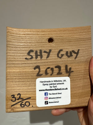 'Shy Guy' Owl artwork new for Christmas 2024 on barky Elm wood - Number 32 - size 13 x 12cm