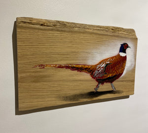 Pheasant on Oak wood from the UK - Signed Limited edition - 39 x 24cm