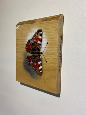 Butterfly new in 2024 Stencil Art on Oak wood size 15 x 19cm