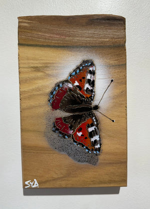Butterfly 2024 Stencil Art on Elm Number 1 in edition - 14 x 22cm