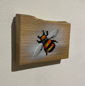 Bumble Bee - Handmade on sustainably sourced Ash wood 10 x 10cm