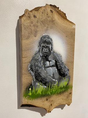 'Big Daddy' Gorilla - Father's Dad Art - Number 1 on Elm Wood