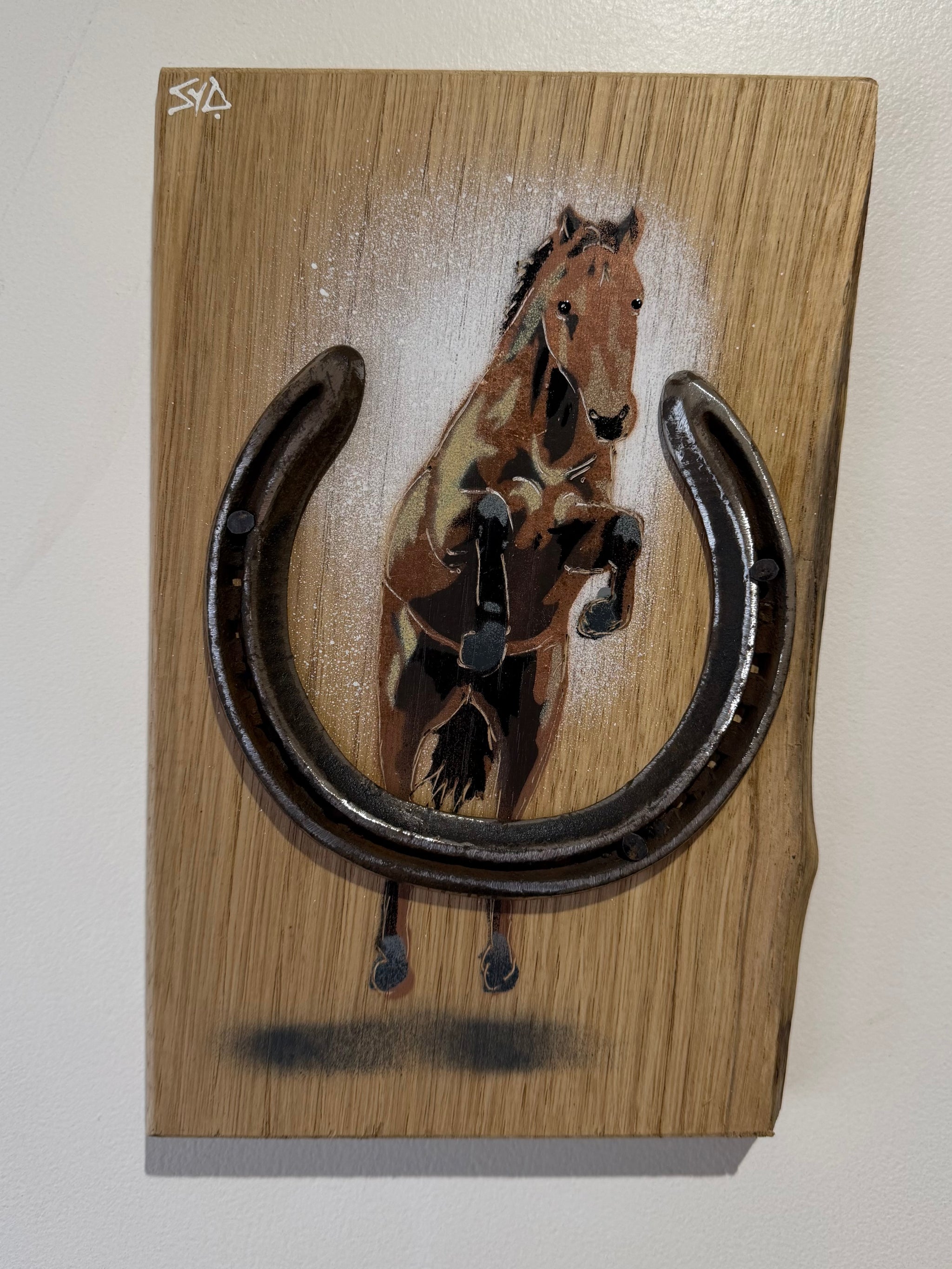 Lucky Horse 2026 on Oak - 17 x 26cm - Number 27 in edition and signed - Best Seller at Badminton Horse Trials