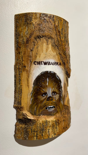 'Chewbarka' New for 2025 on barky Ash wood no. 2  artwork size 18 x 34cm - Signed Limited Edition