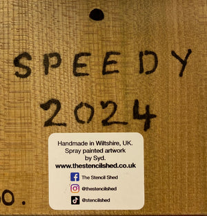 Ladybird ‘Speedy’ 2024 - Number 9 in edition Oak wood from the UK - 14 x 14cm