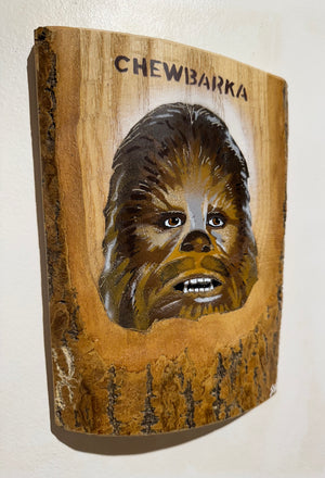 'Chewbarka' New for 2025 on barky Ash wood no. 3  artwork size 17 x 22cm - Signed Limited Edition
