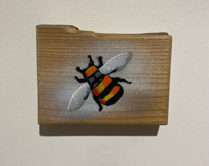 Bumble Bee - Handmade on sustainably sourced Ash wood 10 x 10cm