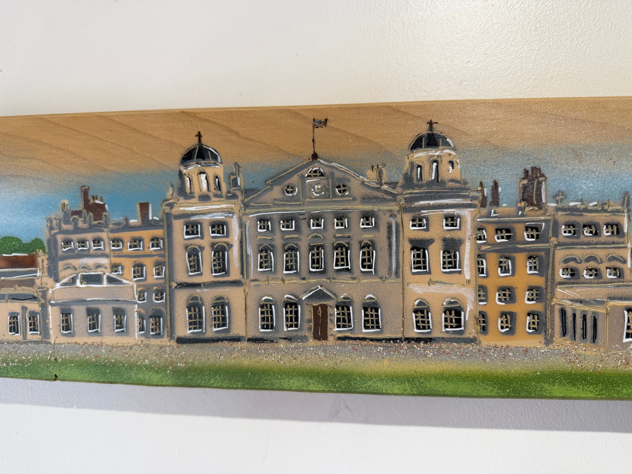 Badminton House 2026 on Cedar wood - Number 11 - unique artwork size 62 x 16cm