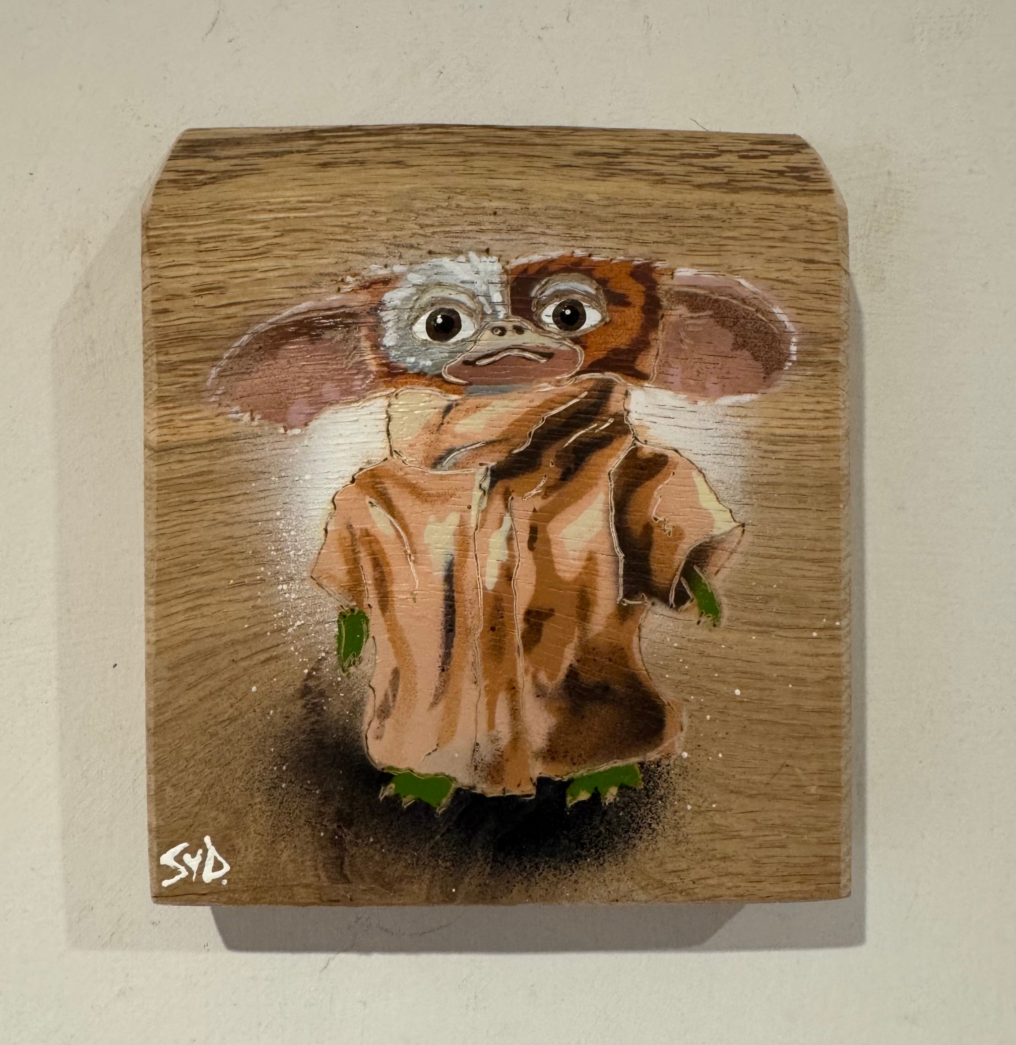 'Double Trouble' classic Syd mash up artwork on Oak wood sustainably sourced from the UK - 15 x 18cm