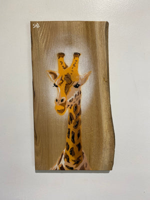 Giraffe ‘High Tower’ New for 2025 on Elm Wood from the UK - Number 18 - size 18 x 32cm
