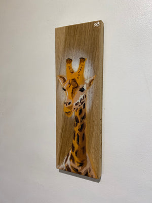 Giraffe ‘High Tower’ New for 2025 on Oak Wood from the UK - Number 27 - size 10 x 33cm