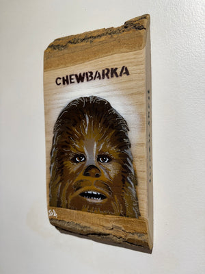'Chewbarka' New for 2025 on barky Ash wood no. 5  artwork size 12 x 25cm - Signed Limited Edition
