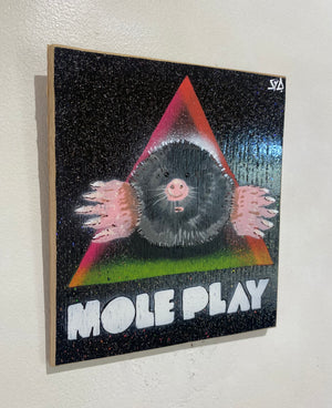 Mole play 2024 - Exclusive artwork from Glastonbury 2024 - 18 x 21cm on sustainably sourced oak wood from the UK