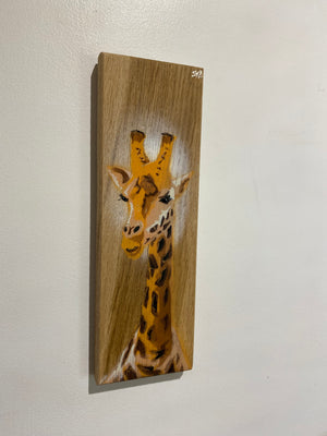 Giraffe ‘High Tower’ New for 2025 on Oak Wood from the UK - Number 27 - size 10 x 33cm