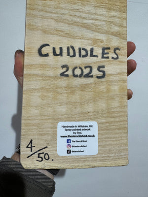 Koala ‘Cuddles’ 2025 - Number 4 in edition - 3D Stencil art on Ash Wood , Size 14 x 25 cm