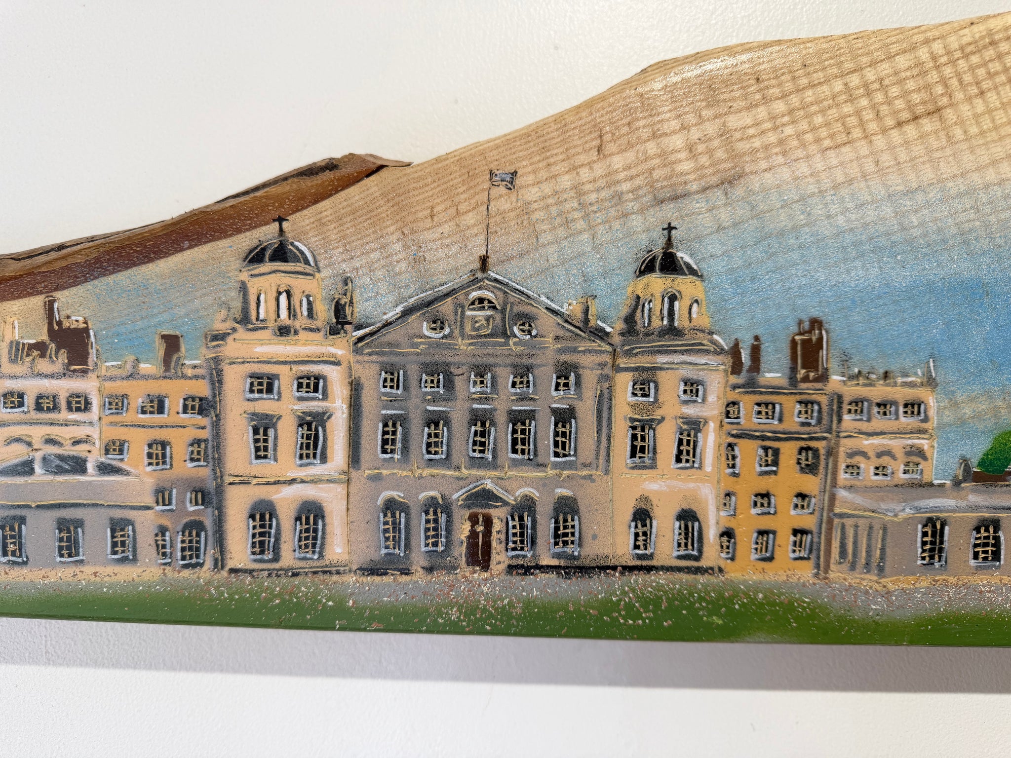 Badminton House 2026 on Ash wood - Number 5 - unique artwork size 55 x 22cm