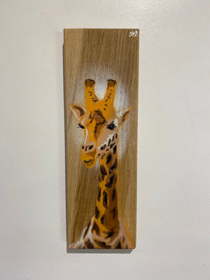 Giraffe ‘High Tower’ New for 2025 on Oak Wood from the UK - Number 27 - size 10 x 33cm
