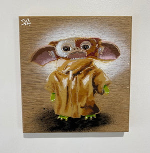 'Double Trouble' on Oak wood sustainably sourced from the UK - 15 x 16cm