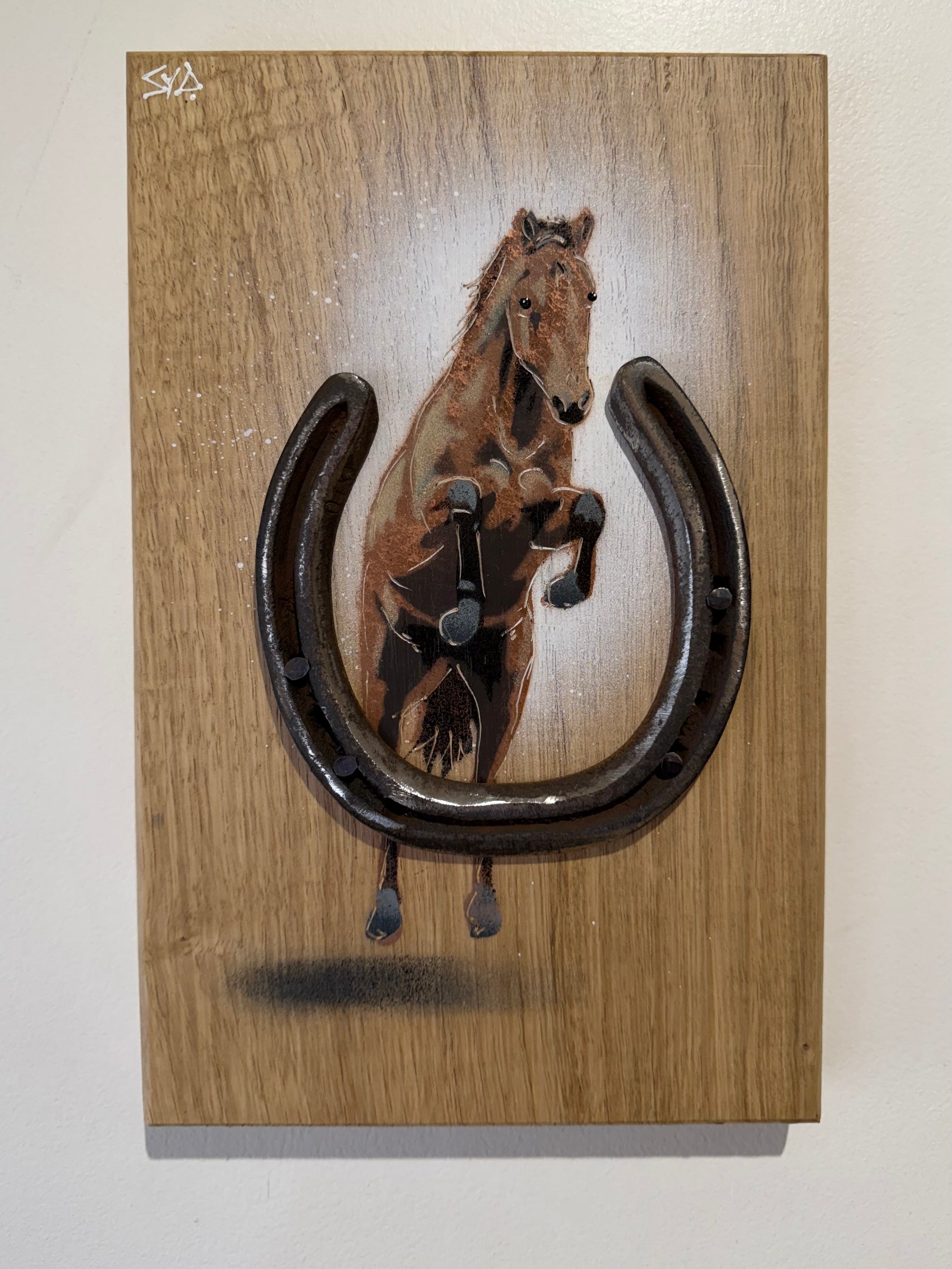 Lucky Horse 2026 on Oak - 18 x 28cm - Number 24 in edition and signed - Best Seller at Badminton Horse Trials