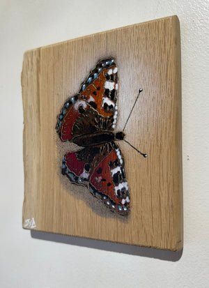 Butterfly 2024 Stencil Art on Oak Number 5 in edition - 15 x 17cm