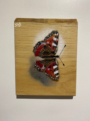 Butterfly new in 2024 Stencil Art on Oak wood size 15 x 19cm