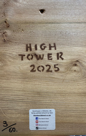 Giraffe ‘High Tower’ New for 2025 on Elm Wood from the UK - Number 3 - size 18 x 27cm