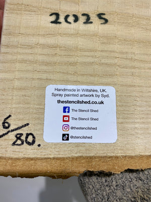 'Chewbarka' New for 2025 on barky Ash wood no. 6 - artwork size 12 x 25cm - Signed Limited Edition