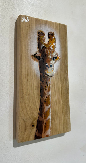 Giraffe ‘Peepo’ New for 2024 - Number 1 Oak Wood,  12 x 26cm