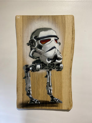 GO-ST XL Artwork - Sci Fi Art 'mash up' on Oak wood - signed limited edition size 34 x 54cm