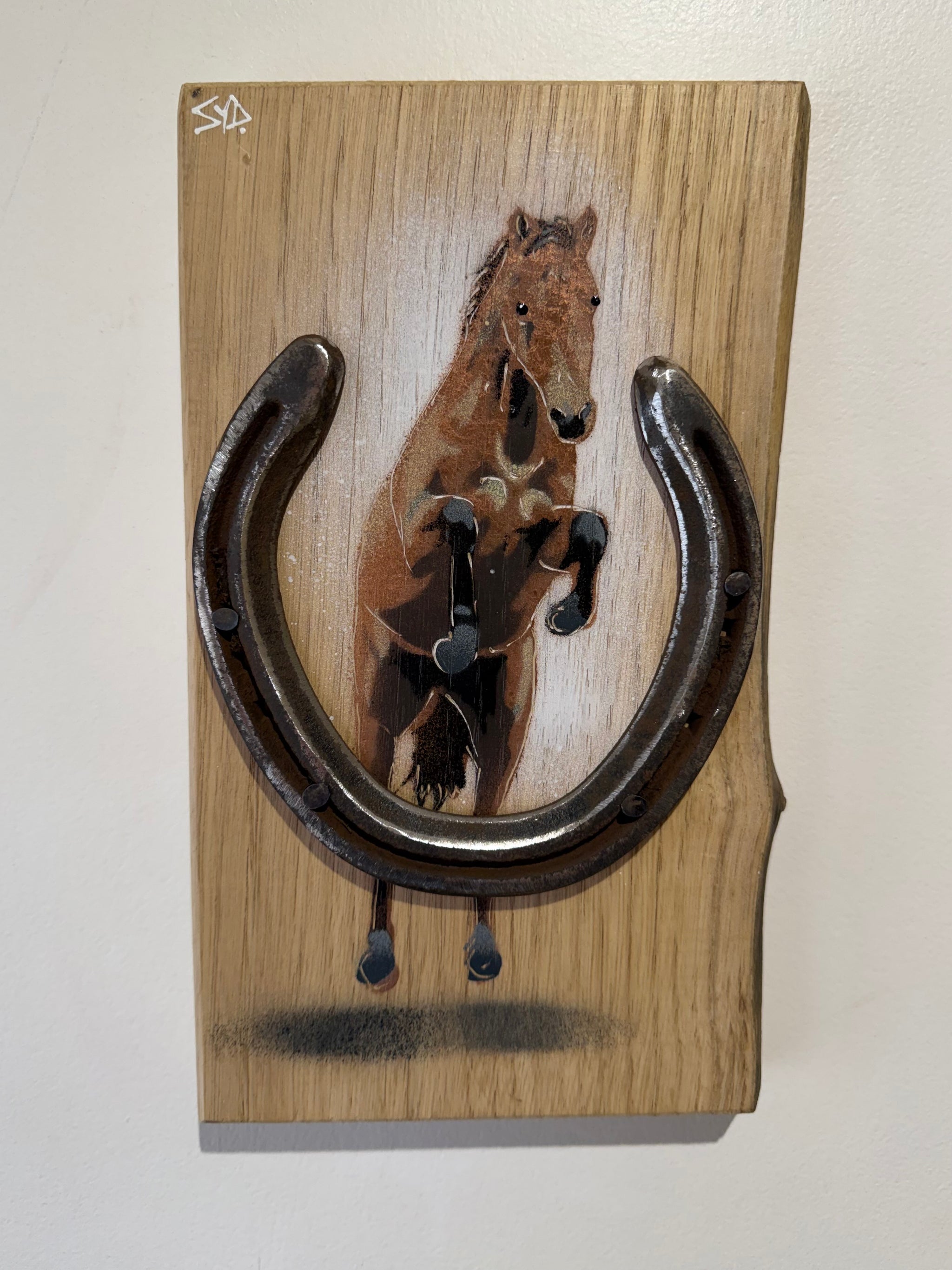 Lucky Horse 2026 on Oak - 15 x 26cm - Number 21 in edition and signed - Best Seller at Badminton Horse Trials