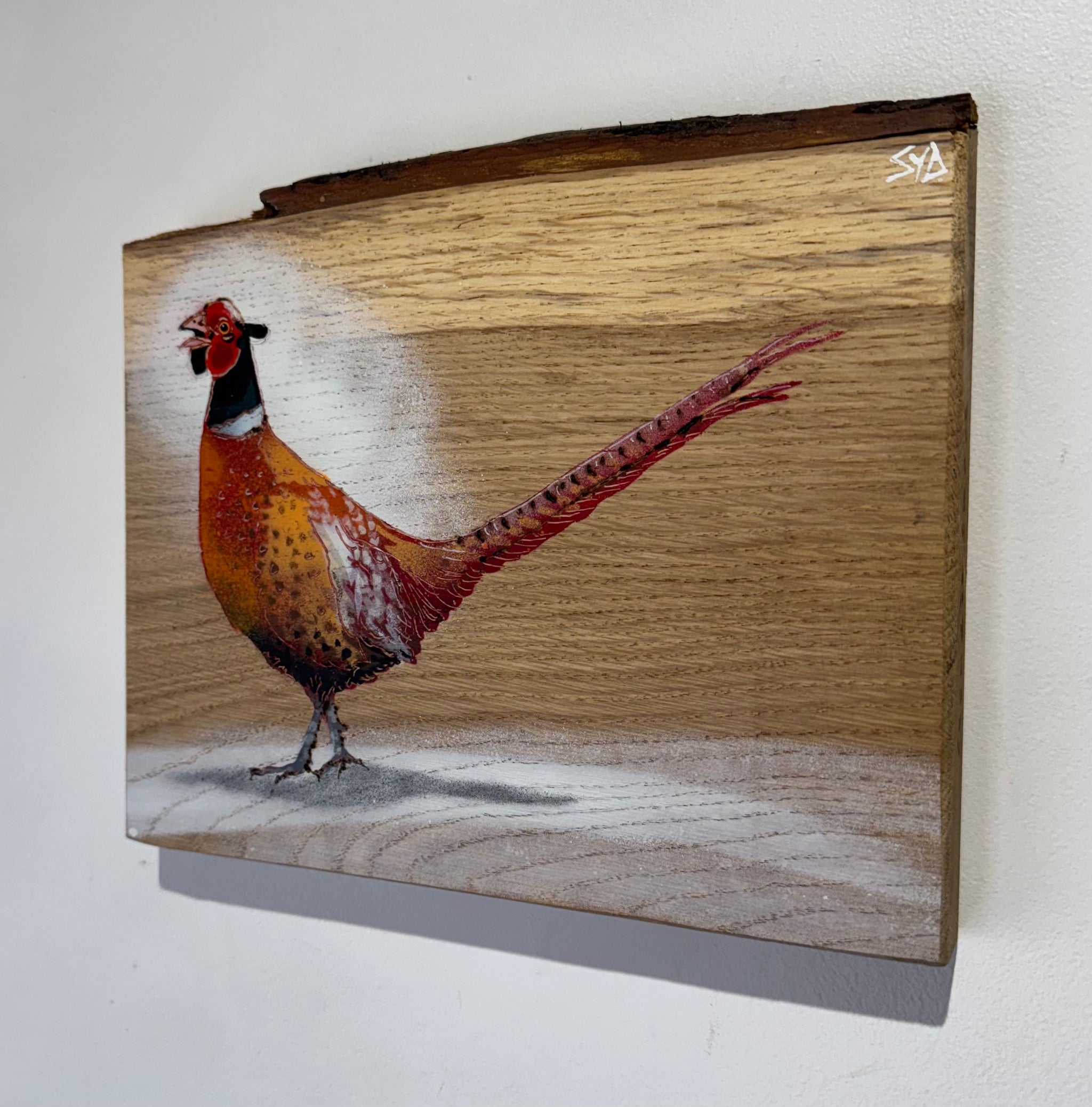 Pheasant  - Number 15 - Oak wood from the UK - Signed Limited edition - 25 x 20cm