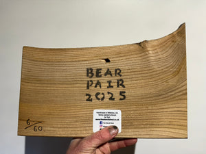 Bear Pair new for 2025 on Elm wood - Number 6 in edition - 30 x 21cm