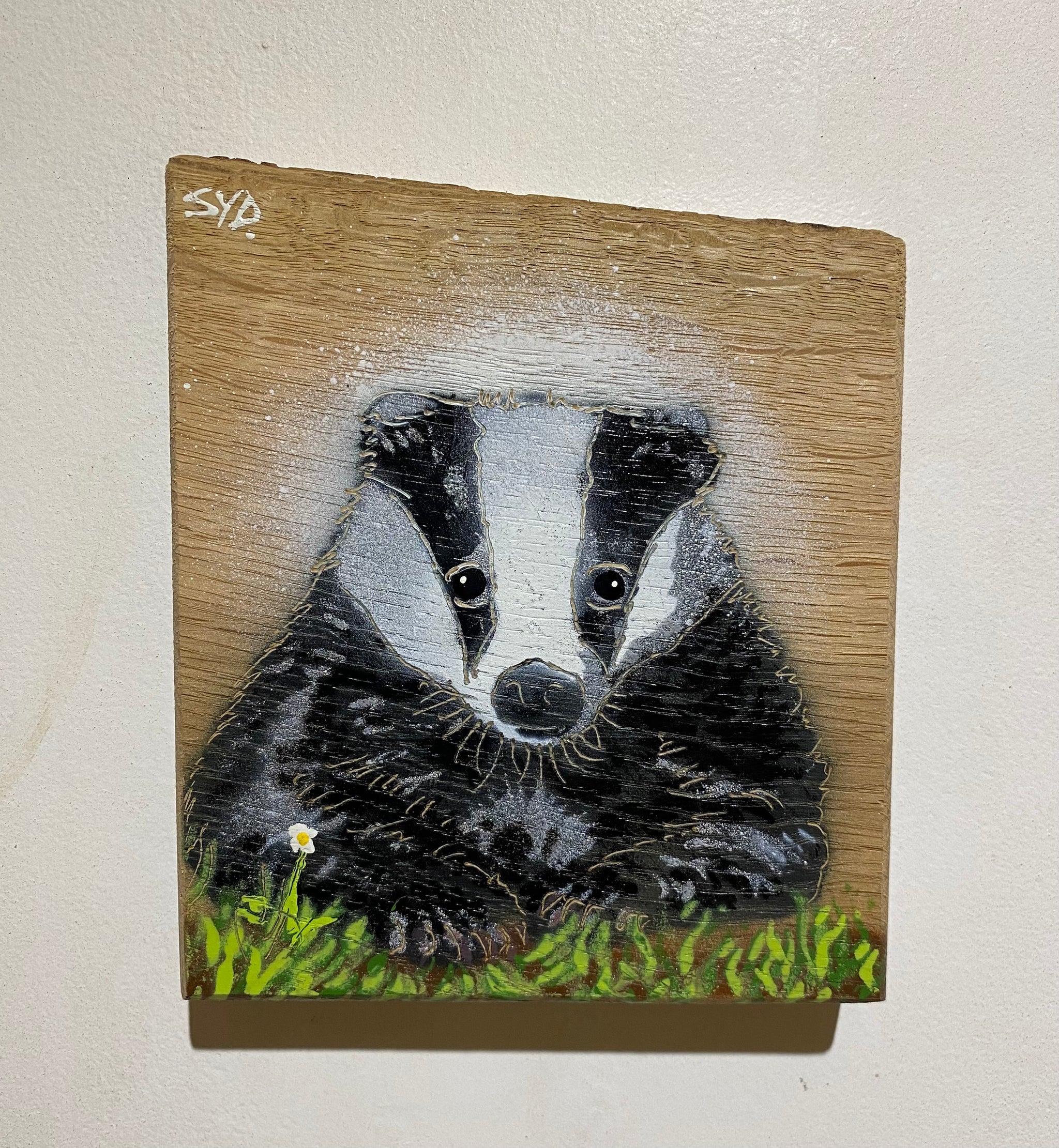 Mr Badger - New for Christmas 2025 - Number 31 on Oak wood from the UK - 14 x 16cm