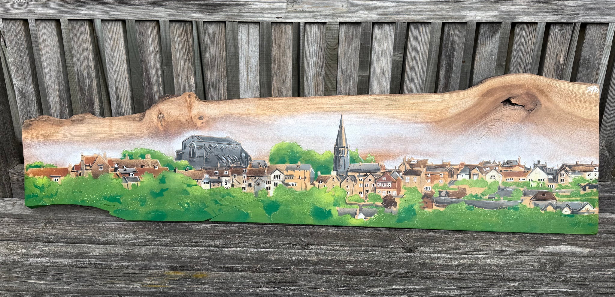 Malmesbury Landscape 2026 Elm Wood 120cm by 33cm
