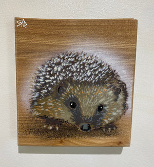 Hedgehog on Elm - new for 2023 - 14 x 16cm