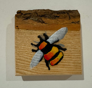 Bumble Bee - Handmade on sustainably sourced Ash wood 10 x 10cm