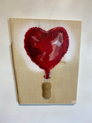 'Loved Up' Heart Air Balloon - New for 2023 - number 32 in edition - size 23 x 26cm