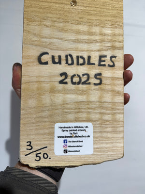 Koala ‘Cuddles’ 2025 - Number 3 in edition - 3D Stencil art on Ash Wood , Size 14 x 25 cm