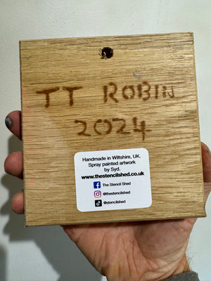 Robin 2024 on English Oak - 13 x 12cm approx size - Handmade Christmas gift